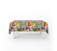 Italian Bed Linen 100% algodón Mantel Panamá Antimanchas, ORTO IN TAVOLA 150 x 180 cm