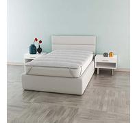 Italian Bed Linen Bamboo Topper alcochado con Bandas de Goma,85x195cm,Blanco, 85 x 195 cm