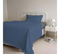Italian Bed Linen CL-NC-2P Juego de sábanas de Color Natural Plana 250x300, Hoja instalada 170x200cm+2 Almohadas 52x82cm, Gasolina/Botella Verde, FUCSIA/GRIS CLARO, doble