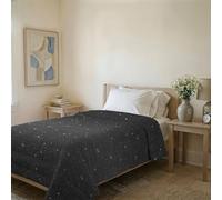 Italian Bed Linen Colcha Ligera de Verano Línea Basic Made in Italy, cubrecama Estampado en Suave Microfibra - Edredón de Primavera Verano de Entretiempo - Stars Grigio, Individual 160x240 cm