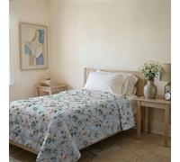 Italian Bed Linen Colcha Ligera de Verano Línea Karma Made in Italy, cubrecama Estampado en Suave Microfibra - Edredón de Primavera Verano de Entretiempo - Ramage, Individual 160x240 cm