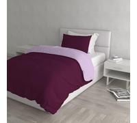 Italian Bed Linen CP-NC- Lilla/Prugna- 1P Natural Doble Color y Funda de Almohada, Violeta/Ciruela, sìngolo