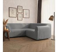 Italian Bed Linen Cubresofá Angular elástico Dahlia, 92% poliéster + 8% Elastano, Gris Claro