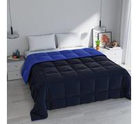 Italian Bed Linen Elegant Colcha de Invierno, Azul Oscuro/Azul Real, 260x260 cm