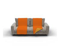 Italian Bed Linen Elegant Protector de Respaldo y Asiento para Sofá, Microfibra, Naranja y Amarillo, 40x30x15 cm