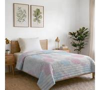 Italian Bed Linen Fantasy Edredón de Verano, Microfibra, Multicolor (Moléculas), Doble Pequeño (200x200 cm/50 cm/52x82 cm)