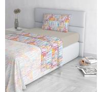 Italian Bed Linen Fashion Juego de sábanas de Microfibra, Made in Italy, Francis, Doble pequeño
