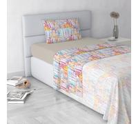 Italian Bed Linen Fashion Juego de sábanas de Microfibra, Made in Italy, Francis, Individual
