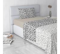 Italian Bed Linen Fashion Juego de sábanas de Microfibra, Made in Italy, Ingrid, Doble pequeño