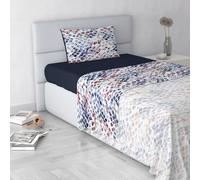 Italian Bed Linen Fashion Juego de sábanas de Microfibra, Made in Italy, Lena, Individual