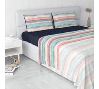 Italian Bed Linen Fashion Juego de sábanas de Microfibra, Made in Italy, Sarah, Doble