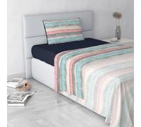 Italian Bed Linen Fashion Juego de sábanas de Microfibra, Made in Italy, Sarah, Individual