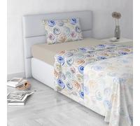 Italian Bed Linen Fashion Juego de sábanas de Microfibra, Made in Italy, Spirals, Individual