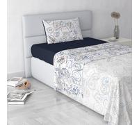 Italian Bed Linen Fashion Juego de sábanas de Microfibra, Made in Italy, Travel Life, Doble pequeño