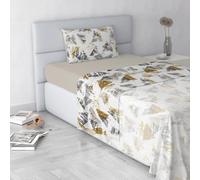 Italian Bed Linen Fashion Juego de sábanas de Microfibra, Made in Italy, Urban Giallo, Individual
