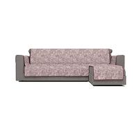 Italian Bed Linen Funda Cubre sofà con Chaise-Longue Derecha “Glamour”, Burdeos, 240 cm