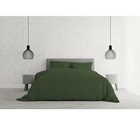 Italian Bed Linen Juego de Funda nòrdica “Elegant”, Verde Oscuro, Doble