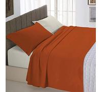 Italian Bed Linen Juego de sábanas de Color Natural Plana 250x300, Hoja instalada 170x200cm+2 Almohadas 52x82cm, Gasolina/Botella Verde, FRESA/HUMO, doble