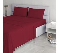Italian Bed Linen Juego de sábanas Elegant, Burdeos, matrimonial