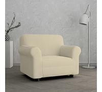 Italian Bed Linen “ Leslie” Funda para sofà, 95% poliéster + 5% Elastano, Crema, 1 Plaza