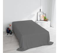 Italian Bed Linen Max Color Sábana Encimera, 100% Algodón, Gris (Fumo), 150x300 cm