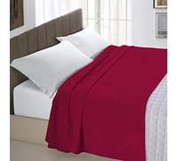 Italian Bed Linen Max Color Sábana Encimera, 100% Algodón, Rojo (Bordeaux), 180x300 cm