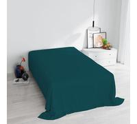 Italian Bed Linen Max Color Sábana Encimera, 100% Algodón, Verde Petrolio, 180x300 cm
