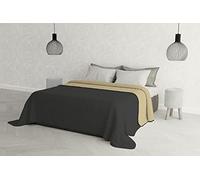 Italian Bed Linen MB Home Italy “Elegant” Edredón estivo, 260x270 cm, Crema/Gris Oscuro