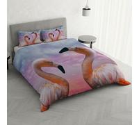 Italian Bed Linen MB Home Italy, Juego de Funda nórdica Goodnight, Flamingo, Doble
