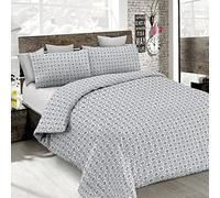 Italian Bed Linen MB Home Italy, Juego de Funda Nordica “Printed Colors”, Floyd Gris Oscuro, Doble