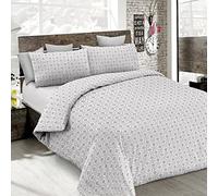 Italian Bed Linen MB Home Italy, Juego de Funda Nordica “Printed Colors”, Floyd Gris Paloma, Doble