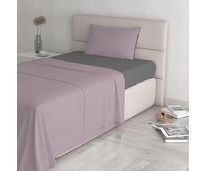 Italian Bed Linen MB Home Italy Juego de sábanas Natural Color, Algodón, Rosa Viejo/Humo, Individual