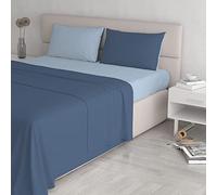 Italian Bed Linen MB Home Italy Juego de sábanas Natural Color, Avio/Azul Claro, Doble
