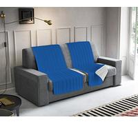 Italian Bed Linen MB Home Italy Paquete de 2 Fundas para Asientos Acolchadas, Color Gris Claro/Real, 60 x 190 cm