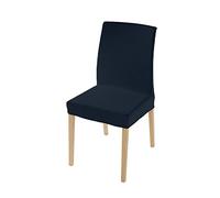 Italian Bed Linen Par de Fundas para sillas con Respaldo Leslie - 2 Fundas para sillas elásticas - Talla única, Azul Oscuro