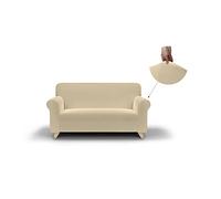 Italian Bed Linen Più Bello Funda Cubre Sofá, Poliéster, Crema, 2 plazas (Extensible de 140 a 180 cm)