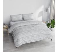 Italian Bed Linen Printed Colors - Juego de Funda nórdica Fabricado en Italia, diseño de Rayas Grises, para Cama de Matrimonio