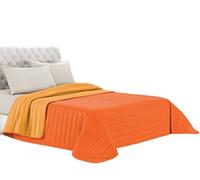 Elegant Cama Italiano Lino Verano Colcha Naranja/Amarillo Cama de 260 x 270 cm