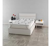 Italian Bed Linen Topper Acolchado con Gomas, Poliéster, Carbono, Una Piazza e Mezza