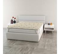 Italian Bed Linen Topper Acolchado con Gomas, Poliéster, Rame, Matrimonial