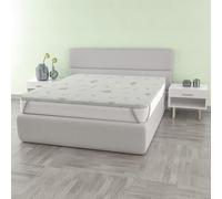 Italian Bed Linen Topper Sobrecolchón ADEL con Funda de áloe, Tejido Exterior de poliéster tratado + Relleno de Poliuretano, 160 × 190 cm