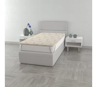 Italian Bed Linen Topper Sobrecolchón Ines Desmontable con Forro, Tejido Exterior 98% poliéster + 2% filamento Cobre. Relleno de Poliuretano, 140x190cm