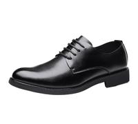 Italian Black Leather Lace Up Mens Shoes Comfortable Formal Office Wedding Business Dress Shoes(44 EU)