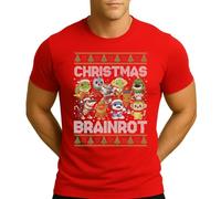 Italian Brainrot Christmas | Ugly Christmas Christmas - Camiseta para hombre, rojo, S