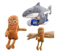 Italian Brainrot Pulsera de Snap Peluche - Set de 2 Feng Shen Bang y Tiburón de Tres Patas Shan Hai Jing, peluche, Peluches Suaves para Coleccionar para Adolescentes y Niños