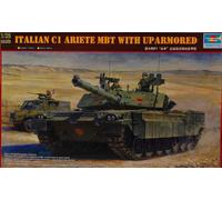 Italian C1 Ariete Mbt Con Up Armored Tanque Plástico Kit 1 :3 5 Modelo 0394