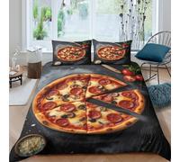 Italian cuisine style Funda de Edredón Microfibra Suave 2 Piezas Estampado 3D Italian cuisine estilo Funda Edredon con Fundas de Almohada Antibacteriana Lavables for familia Single（135x200cm）