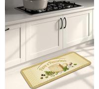 Italian Cuisine - Tapetes de cocina para piso, tapetes suaves de arte de comida vintage, acolchados, cómodos, lavables, para fregaderos de cocina, lavandería, baño, 16 x 47 pulgadas