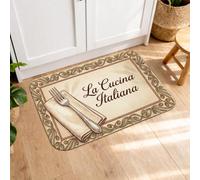 Italian Cuisine - Tapetes de cocina para piso, tapetes suaves de arte de comida vintage, decoración culinaria, acolchados, cómodos, lavables para fregaderos de cocina, lavandería, 20 x 31 pulgadas