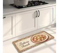 Italian Cuisine - Tapetes de cocina para piso, tapetes suaves de arte de comida vintage, decoración culinaria, acolchados, cómodos, lavables para fregaderos de cocina, lavandería, 16 x 47 pulgadas